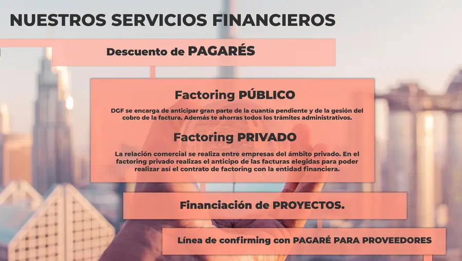 Página del dosier comercial de DGF Descuentos Financieros, imagen 4 de 4