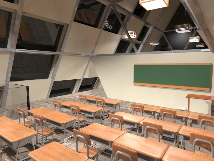 Render de la escuela autosostenible, imagen 5 de 5